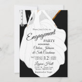 新郎新婦テーマ-婚約 招待状 (正面)