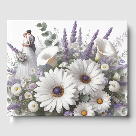 新郎新婦デイジーラベンダー ゲストブック (正面)