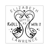 新郎新婦トイレ転が紙日付の保存 ラバースタンプ (インプリント)