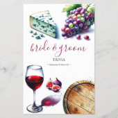新郎新婦トリビアシャワーゲームワインテーマ チラシ (正面)