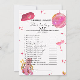 新郎新婦トリビアブライダルシャワーゲームカード 案内状