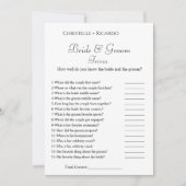 新郎新婦トリビアブライダルシャワーゲームカード 案内状 (正面)