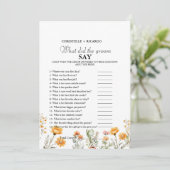 新郎新婦トリビアブライダルシャワーゲームカード 案内状 (スタンド正面)