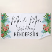 新郎新婦トロピカルカスタム ビーチタオル (正面)