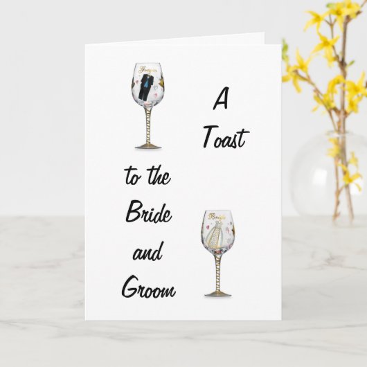 新郎新婦トースト カード (黄色い花)