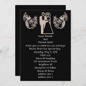 新郎新婦ドブブラックウェディング招待 招待状 (正面/裏面)