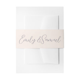 新郎新婦ネームズネイビーブルー結婚式招待状 招待状ベリーバンド