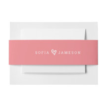 新郎新婦ハートモダン型コーラルピンク