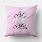 新郎新婦バイオレットホワイトウォーターカラーリバーシブル クッション (正面)