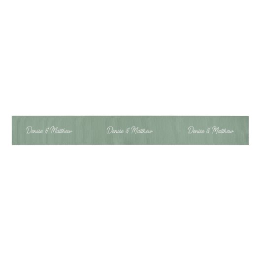 新郎新婦バジルグリーン グログランリボン (正面)