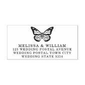 新郎新婦バタフライ結婚ズ差出人住所 セルフインキングスタンプ (デザイン)