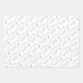 新郎新婦パーソナライズされたシルバーハートカップル ラッピングペーパーシート (正面)