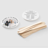 新郎新婦パーソナライズされたフォト結婚式 プログラム ハンドファン (組立なし)