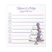 新郎新婦パーソナライズされたフローラケーキ結婚式の引き出物 ノートパッド (正面)