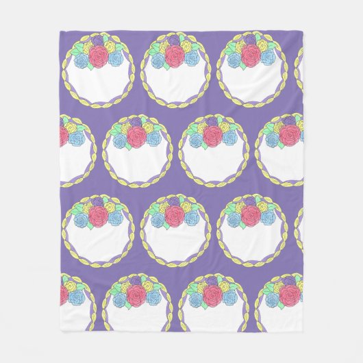 新郎新婦パーソナライズされたフローラケーキ結婚式の引き出物 フリースブランケット (正面)