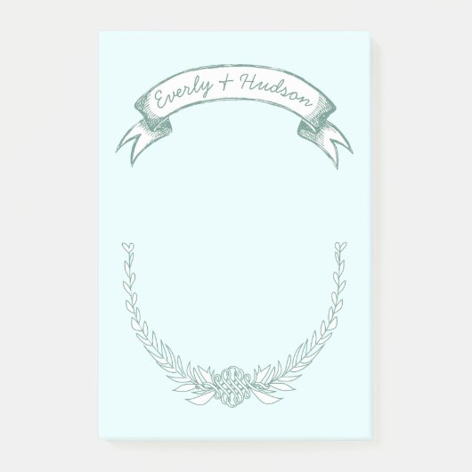 新郎新婦パーソナライズされたポストイット®注意事項 ポストイット (正面)