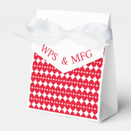 新郎新婦パーソナライズされたモノグラム、赤いハート フェイバーボックス