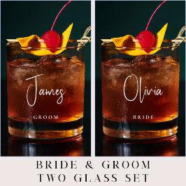 新郎新婦パーソナライズされた結婚の ウイスキーグラス