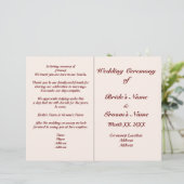 新郎新婦パーソナライズされた結婚式 プログラムフライヤー (スタンド正面)