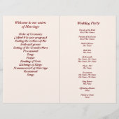 新郎新婦パーソナライズされた結婚式 プログラムフライヤー (裏面)