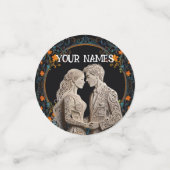 新郎新婦パーソナライズされた コンフェッティ (スモール正面)