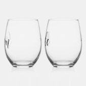 新郎新婦パーソナライズされた ステムなしワイングラス (左)