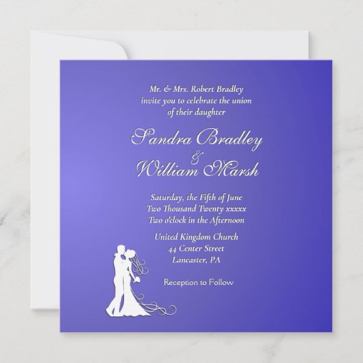 新郎新婦パープルロータス結婚ズ 招待状 (正面)