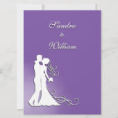 新郎新婦パープル王室の結婚式招待状 招待状 (裏面)