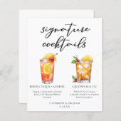 新郎新婦ビーチ結婚式シグネチャーカクテルメニュー (正面/裏面)