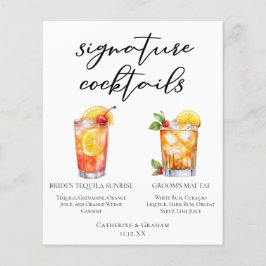新郎新婦ビーチ結婚式シグネチャーカクテルメニュー