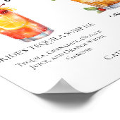 新郎新婦ビーチ結婚式シグネチャーカクテルメニュー ポスター (角)