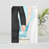 新郎新婦ビーチ結婚式 招待状 (スタンド正面)