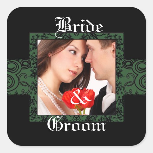 新郎新婦フォトステッカー スクエアシール (正面)