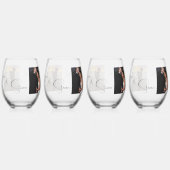 新郎新婦フォトパーソナライズされたー ステムなしワイングラス (左)