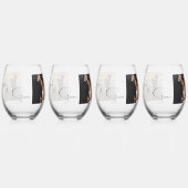 新郎新婦フォトパーソナライズされたー ステムなしワイングラス (左)