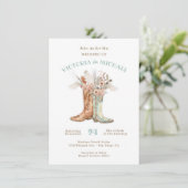 新郎新婦フローラブーツカウボーイウェスタン結婚ズ 招待状 (スタンド正面)