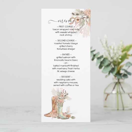 新郎新婦フローラブーツカウボーイウェスタン メニュー (スタンド正面)