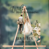 新郎新婦フローラ結婚の歓迎サイン アクリルサイン (ニュートラル)