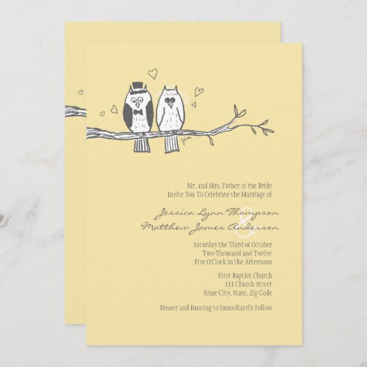 新郎新婦フール結婚式招待状 招待状 (正面/裏面)