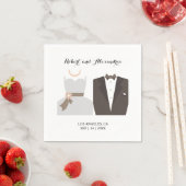 新郎新婦ブライダルシャワーウェディングレセプション スタンダードカクテルナプキン (インサイチュ)