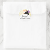 新郎新婦ブライダルシャワーステッカーイエロー ラウンドシール (バッグ)