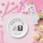 新郎新婦ブライダルシャワー結婚披露宴 ペーパープレート (パーティー)