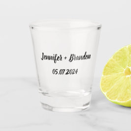 新郎新婦ブラックエレガント名前をカスタムする結婚ズ ショットグラス