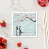 新郎新婦ブルーテーマ結婚ズ スタンダードカクテルナプキン (インサイチュ)