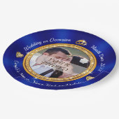 新郎新婦プレートパーソナライズされた、写真 ペーパープレート (アングル)