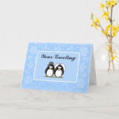新郎新婦ペンギンカード カード (黄色い花)