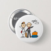 新郎新婦ボタンのための新婚旅行の時間 缶バッジ (正面&裏面)