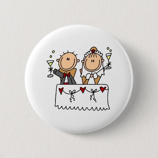 新郎新婦ボタンへのトースト 缶バッジ (正面)
