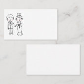 新郎新婦マンガ白黒結婚披露宴 プレイスカード (正面/裏面)