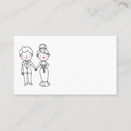 新郎新婦マンガ白黒結婚披露宴 プレイスカード